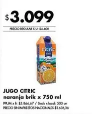 Citric - Jugo naranja brik