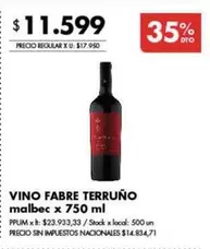 X$ - VINO FABRE TERRU
uevo malbec