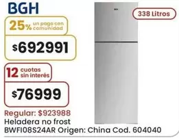 BGH - Heladera no frost BWFI08S24AR