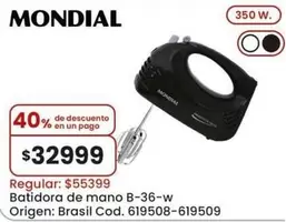 Mondial - Batidora de mano B-36-w