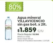 Villavicencio - Agua mineral sin gas bot.