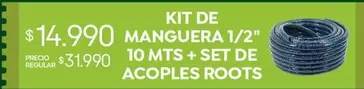 KIT DE MANGUERA 1/2" 10 MTS + SET DE ACOPLÉS