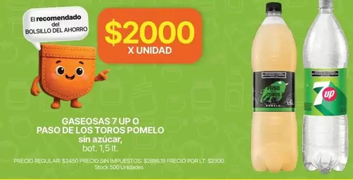 Paso de los Toros - GASEOSAS 7 UP O PASO DE LOS TOROS POMELO