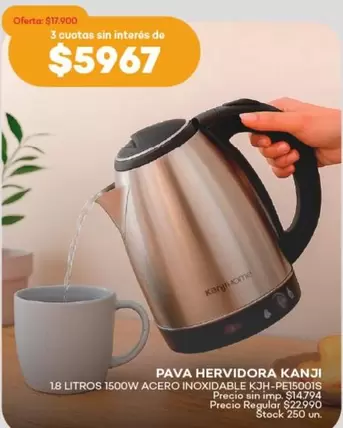 Kanji - PAVA HERVIDORA KANJI KJH-PE1500IS