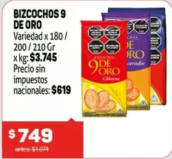 9 de oro - BIZCOCHOS 9 DE ORO