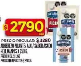 Hellmann's - ADHEREZO PICANTE/ AJO/ SABOR ASADO