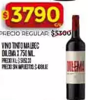 Dilema - VINO TINTO MALBEC
