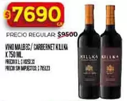 Killka - VINO MALBEC / CABERNET KILLKA X 750 ML