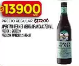 Branca - APERITIVO FERNET MENTA
