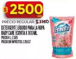 Ecovita - DETERGENTE LÍQUIDO PARA LA ROPA BABY CARE