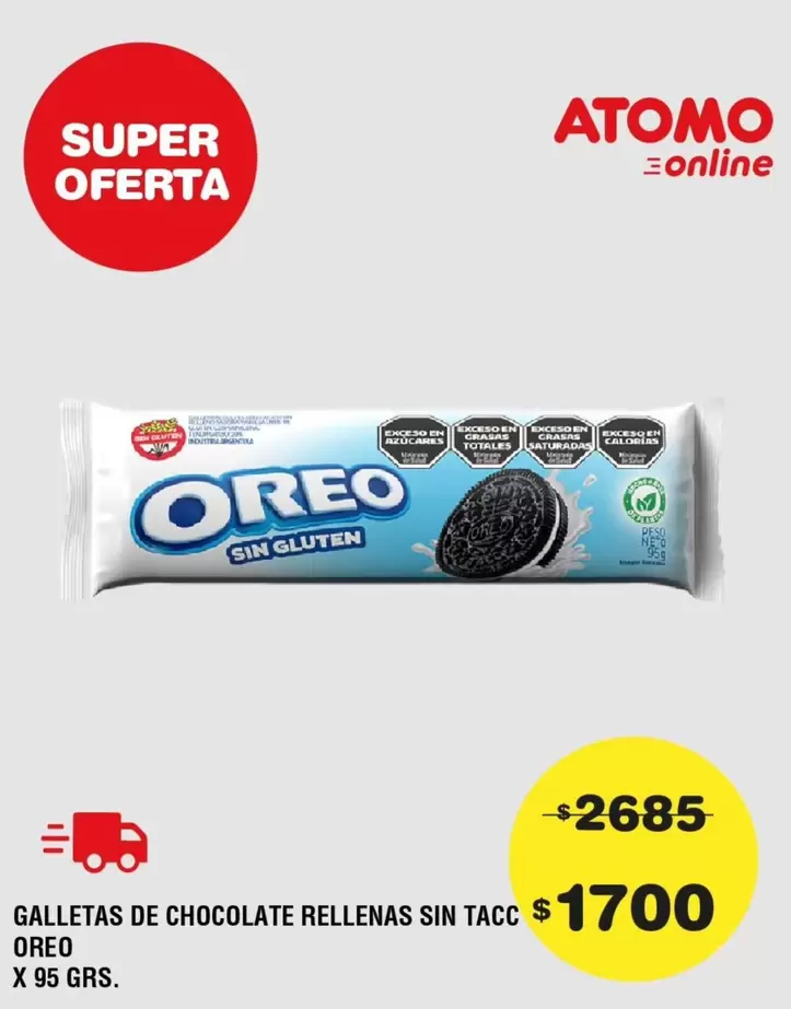 Oreo - GALLETAS DE CHOCOLATE RELLENAS SIN TACC