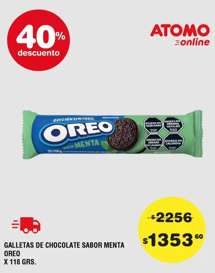 Oreo - Galletas de Chocolate Sabor Menta