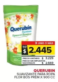 Querubin - Suavizante para Ropa Flor Bos Prem X 900 CC