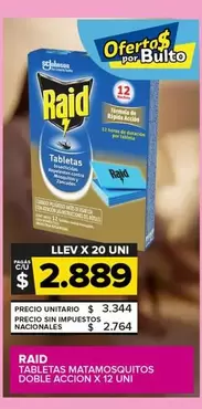 Raid - Tabletas Matamosquitos Doble Accion