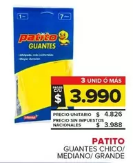 Patito - GUANTES CHICO/ MEDIANO/ GRANDE