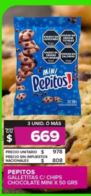 Pepitos - PEPITO GALLETITAS C/ CHIPS CHOCOLATE MINI