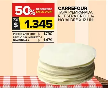 Carrefour - TAPA P/EMPANADA ROTISERA CRIOLLA/HOJALDRE