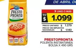 Arcor - PRESTOMPRONTA POLENTA BOLSA