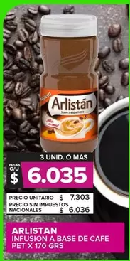 Arlistán - INFUSION A BASE DE CAFE PET X 170 GRS