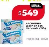 Argentino - Jabon en pan blanc extr