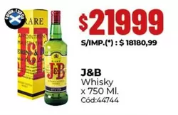 J&B - Whisky x 750 Ml. Cód:44744