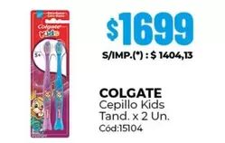 Colgate - Cepillo Kids Tand. x 2 Un. Cód:15104