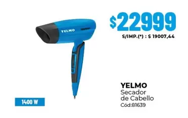 Yelmo - Secador de Cabello Cód:81639