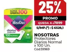 Nosotras - Protectores Diarios Normal x 100 Un.