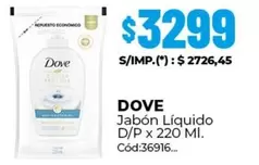 Dove - Jabón Líquido D/P x 220 Ml. Cód:36916