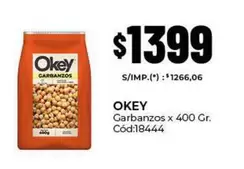 Okey - Garbanzos x 400 Gr. Cód:18444