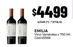 Emilia - Vino Varietales x 750 Ml. Cód:45568