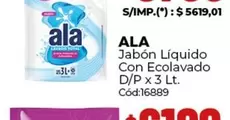 Ala - Jabón Líquido Con Ecolavado D/P x 3 Lt. Cód:16889