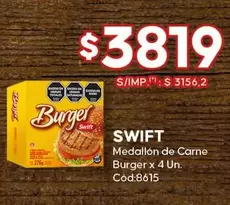 Swift - Medallón de Carne Burger x 4 Un. Cód:8615