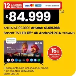 RCA - Smart TV LED 65" 4K Android  C65AND