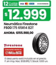 Firestone - Neumático F600 175 65R14 82T