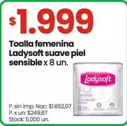 Ladysoft - Toalla femenina suave piel sensible