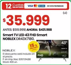 Noblex - Smart TV LED 43 FHD Smart