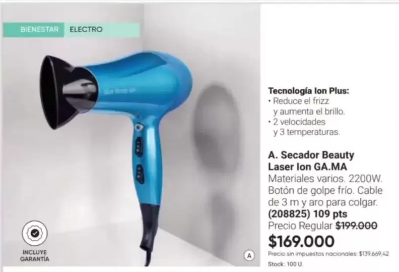 Aro - Secador Beauty Laser Ion GA.MA
