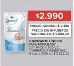 X$ - SUAVIZANTE LÍQUIDO PARA ROPA BABY DOY PACK