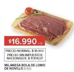 X$ - MILANESA BOLA DE LOMO DE NOVILLO