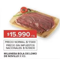 X$ - MILANESA BOLA DE LOMO DE NOVILLO