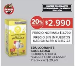 Carrefour - EDULCORANTE SUCRALOSA