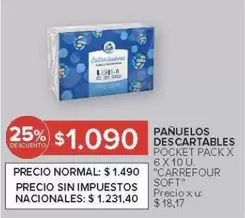 Carrefour - PAÑUELOS DESCARTABLES POCKET PACK