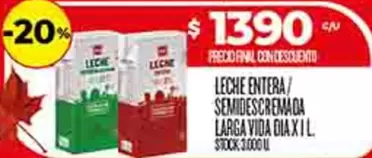 vida - LECHE ENTERA / SEMIDESCREMADA LARGA VIDA