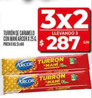 Arcor - TURRÓN DE CARAMELO CON MANI