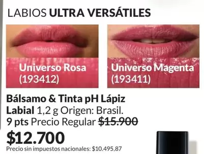 Ultra - Bálsamo & Tinta pH Lápiz Labial