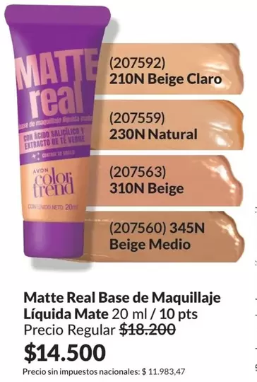 Real - Matte Base de Maquillaje Líquida Mate