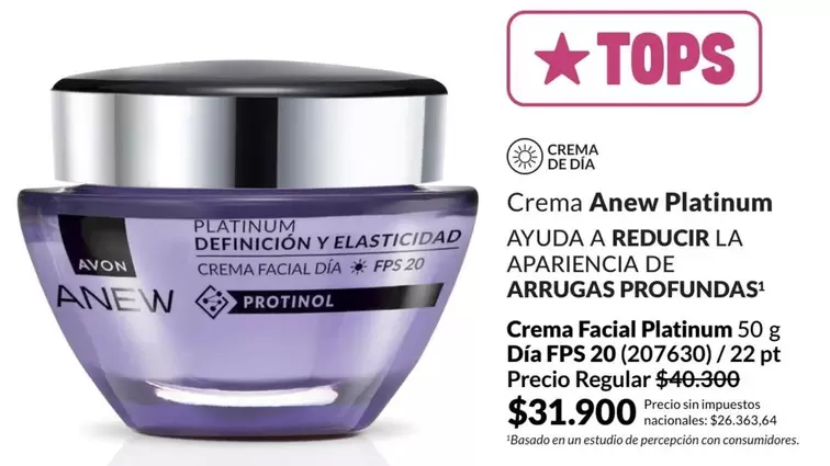 Avon - Crema Facial Platinum