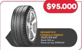 NEUMÁTICO FORMULA ENERGY 175/70 R14 84T