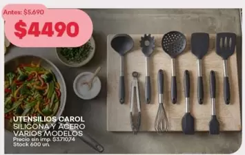 Carol - UTENSILIOS CAROL SILICONA Y ACERO VARIOS MODELOS